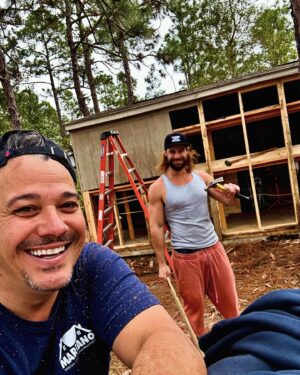 Rob Mariano Instagram - Had to bring by in some muscle to help me get some wood rot repaired on the shed! Big thanks @youngstrength #MarianoDesignandConstruction