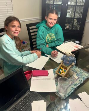 Rob Mariano Instagram - I’m so proud of my girls…. Last night #CarinaRose had a question about her geometry lesson…#LuciaRose was studying for a biology test and I walked in on her helping her sister and it made me very happy! (mostly because I forgot how to do it!!! Shhh don’t tell them)