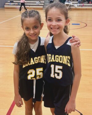 Rob Mariano Instagram - I love that these two get to play on the same team this year! #sisters #IsabettaRose #AdelinaRose #GoDragons 🏀