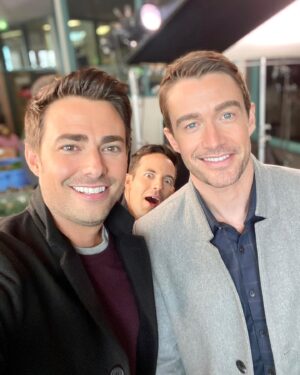 Robert Buckley Instagram - The Mitchell Brothers always getting photobombed by Jake. The #ChristmasHouse2  airs in just 20 days, but these photo were taken exactly 1 year apart. Once a Mitchell, always a Mitchell. Watch us, on @hallmarkchannel Dec 18th 8pm