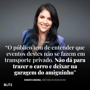 Roberta Medina Instagram - Após o primeiro fim de semana do Rock in Rio Lisboa no Parque Tejo, Roberta Medina faz um balanço positivo da mudança. “Estamos a estabelecer um novo padrão para grandes eventos em Portugal”, afirma. Sobre o novo local, acessível através de transportes, esta é uma “experiência educativa para o público, que tem de entender que não dá para trazer o carro e deixar na porta da garagem do amiguinho”.

Leia mais na BLITZ, através do link na bio.

📷 @ritacarmo_photography 

#rockinriolisboa #rockinrio #robertamedina #festivais #música #cultura