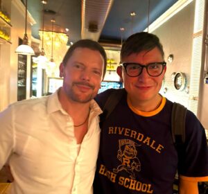 Roberto Aguirre-Sacasa Instagram - True story: Twenty-one years ago, my pal @mdoers and I worked on getting an “Archie” musical off the ground. (I can’t even remember how we first connected. It was just one of those New York things, I guess…) I wrote a treatment and some scenes. Matt wrote seven or eight songs. We didn’t have the rights. We didn’t have a producer. We just did it and shopped it around. Met with a lot of people. Some encouraging, most skeptical (and rightly so). Over the years (decades!!), Matt and I stayed friends (and have worked on a couple of other projects). Cut to: 21 years later, four of Matt’s original songs are the basis of #Riverdale’s last musical which just aired—“Archie the musical,” as conceived by Kevin Keller and Clay Walker. And directed in real life, beautifully, by @ronaldpaulrichard. Was happy to get to raise a glass with Matt tonight to toast his songs. Thanks, Matty. In a year of full-circle moments, this is one of my favorites. ❤️🚀💪🏼🎬🎭🎟️🎹🎲🎰🏆☠️