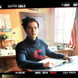 Roberto Aguirre-Sacasa Instagram - #Riverdale Season Seven “S” Sweater. Jughead is my fashion icon now and forever. A week into shooting, and I am LOVING the 1950’s! And I think/hope you will, too!!!  🏆❤️💥🎢💪🏼🐍🍿🍔🥤🚀🪓💃🏽🎭🔥☠️
