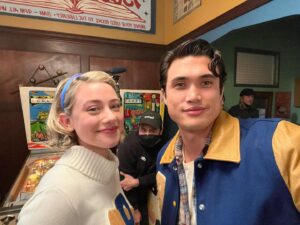 Roberto Aguirre-Sacasa Instagram - A big 1950’s WELCOME BACK to @melton whose first day of filming for Season 7 is TODAY! And guess who’s a River Vixen this year… 💃🏽🕺🏆💋🔪🎲❤️🎁🧳🥀🥨🍔🥩🏈🎬🎰☠️