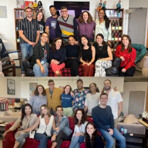 Roberto Aguirre-Sacasa Instagram - Always a treat when some little liars stop by the writers’ offices to say HELLOOO, spill the tea, and tell us juicy secrets! Season Two of #prettylittleliarsoriginalsin is HAPPENING!!! But is it #pllORIGINALSIN again this year…or something else? 🤫😇🤫🙃💃🏽💥🔪🪓🔪🥤☠️🐈‍⬛