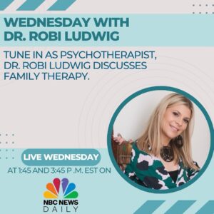 Robi Ludwig Instagram - Looking forward@to seeing you all Wednesday @nbcnewsnow to discuss Family Therapy… what is it and when is it needed, and how to know if you and your family need it. Join me at 1:45 and 3:45 pm to discuss the deets.

#familytherapy #mentalhealthawareness #nbcnewsnow #drrobiludwig