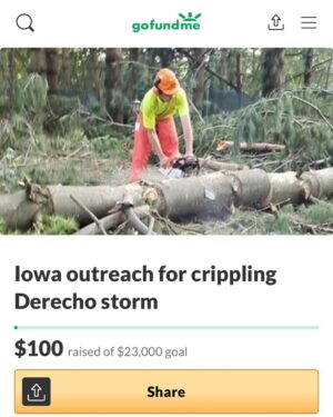 Robin Lord Taylor Instagram - This is Hunter Gehrke, a dear friend to my family. Ever since the derecho storms ravaged my hometown, he has been working nonstop cleaning up fallen trees and power lines, helping people get back to some semblance of normalcy and safety. There is so much more work to do, which is why he is reaching out for help.
Again, I know times are tough but if you can donate, no amount is too small. Thank you so much. Link in bio. ❤️
