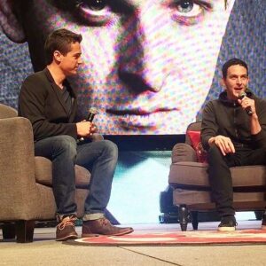 Robin Lord Taylor Instagram - Here I am with my friend @tannerzipchen in better times. Since we can’t be on a stage in front of a giant picture of my fake schnoz for a while, we’re going IG live this Monday 5/11 at 4pmET. We’re going to talk about TV stuff but most importantly @shieldsforheroes and all the amazing things they’re doing to keep people safe! Come say hi! ❤️