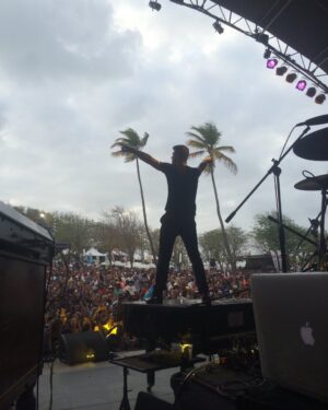 Robin Thicke Instagram - Throwback St. Lucia! And yes, I am holding those palm trees up with my hands! 😂