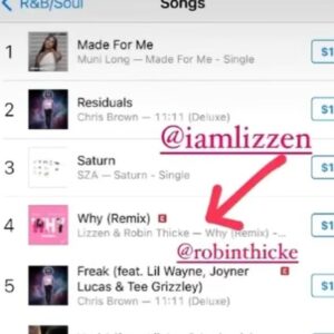 Robin Thicke Instagram - Why Remix is #4 on the iTunes R&B chart after 3 days 😊🥳😎