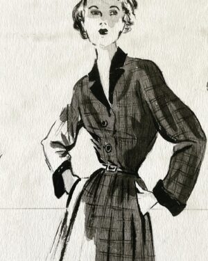 Rochelle Redfield Instagram - By I. Redfield, the fabulous fashion illustrator you’ve never heard of. My dad. ❤️. Stunning, I’m blown away that this talent was hidden away. #vintagefashionillustration #vintagefashion #1940sfashion