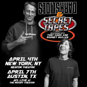 Rodney Mullen Instagram - Notoriety tends to masquerade as respect, which is why a quiet nod from another skater who KNOWS what it takes to earn & sustain a good name can drown out even the roar of a stadium. For me, nobody’s nod is louder than Tony Hawk’s. We’ve been tight since we were kids, so our closeness & kindred paths only highlight our differences, which makes sharing with Tony funner & more insightful than most anyone I know. For years we’ve considered teaming up to yap in cool venues and delve deep into skating, mishaps, highlights, companies, lessons learned & the bit of madness it takes to live lives doing what we love, whatever the cost. We’d be so stoked if you’d be part of it in NYC (4/4) or Austin (4/7).