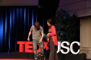 Rodney Mullen Instagram - @krisztinaholly is a pearl of MIT (engineering), an entrepreneur, who is one of the most brilliant and insightful people I’ve ever known, advising a range of influential organizations, from LA Mayor Garcetti’s office to The White House. Her podcast "@artofmfg" is a behind-the-scenes look at how entrepreneurs turn ideas into realities. We just did an episode together, which she also wrote-up and published in Forbes; it weaves together elements of how what we take from skating can be translated into business, with some stories from the early days of World to the present. Best of all, Z’s like a sister to me. This shot is when she hosted TEDxUSC--my first ever talk--which would never have come about, were it not for her believing in me and making it happen.
@wemakeitinla 
Tune in on the website (http://artofmfg.com) or iTunes (http://bit.ly/aomit)