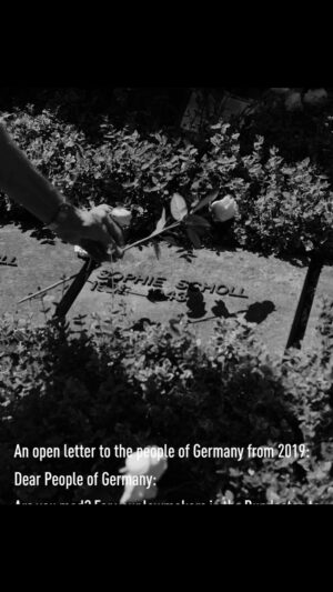 Roger Waters Instagram - Roger Waters - January 16th 2024

Did you exchange a walk on part in the war for a lead role in a cage? I thought we all agreed “never again”.

Here is a letter I wrote to the good people of Germany in May 2019 after the Bundestag wrongly declared BDS anti-Semitic.
