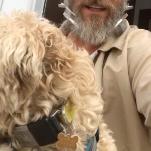 Roland Møller Instagram - Everybody, Say HI - to the bad guy. 
Spit shining my screen. 
 Had the honour to take care of My lovely colleague’s rescue dog. ELTON 🐶 
We b hanging out, working on his cavalier manners while his momma is making big movie moves. 🎥 🍿 

Dog’s and angels and not very far apart. 
#charlesbukowskiquotes 
#rescuedog 
#rolandsdogpension

#intoku
#affectionate 
#imprivileged 
#danishviking 
#stilldontgivea🖕🏼- but I do care alot. 
#eleutheromania 
#menfromthenorth 
#scandinavianvillain 
#weaponizeyourprivilege 
#notyourordinarygentleman
#oneofthelastfewrealvikings 
#citadelseries