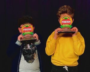 Roman Griffin Davis Instagram - Thank you very much Rotten 🍅🍅🍅🍅🍅 #certifiedfresh #jojorabbitmovie #rottentomatoes #archieyates @taikawaititi