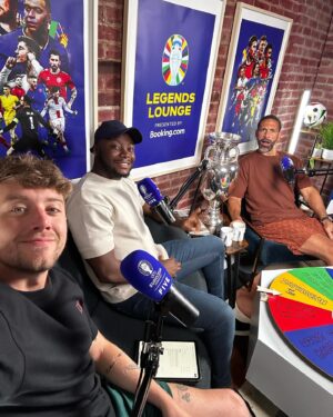 Roman Kemp Instagram - EURO 2024… part 1 featuring Rio Ferdinap.

Hopefully part 2 includes a trophy 🦁🦁🦁