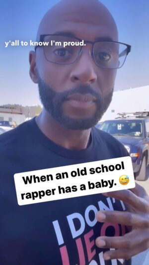 Romany Malco Instagram - When an old school rapper has a baby. 😅#fatherhood #oldschoolhiphop #daddy ##dadjokes #dadlife #dada #papa