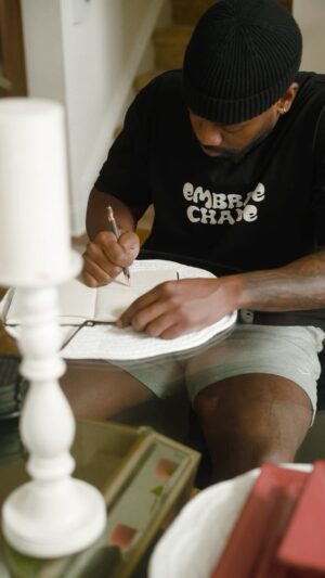 Rome Green Jr. Instagram - The power of writing has been documented since the beginning of time. 

The ability to shift your reality through the power of writing. 

Whether I am writing a script, book, or a newsletter. Language matters. 

Write the vision an make it plain, see it, believe it because it’s there. 

Journaling has helped me in amazing ways to sort through difficult thoughts and empty my mind. 
Allowing me to organize the chaos that resistance can stir up in our brains.

Doing less scrolling and more painting my words on paper is something I’m really enjoying.

I pray I continue to get to help others, nurture my creative, and put a pulse to my ideas for the rest of my life. 

If you’re on a journey towards constant improvement, join our community. Discover more in my weekly newsletter—where we’re building, growing, and adding new features together. Link in bio.