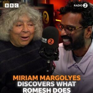 Romesh Ranganathan Instagram - Same Miriam, same! 😆

The inimitable Miriam Margolyes leaving our Romesh in stitches! Listen back on BBC Sounds 🧡🎧