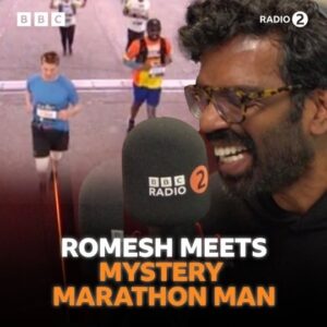 Romesh Ranganathan Instagram - Romesh meets the marathon finisher who pipped him at the post! 🏃‍♂️