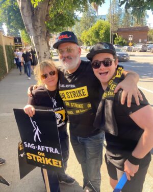 Romy Rosemont Instagram - On the last day of the strike we got the family back together. Oh how I love these men. @chriscolfer @therealmikeomalley