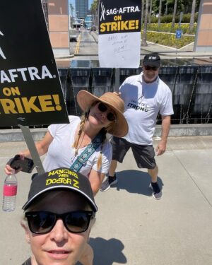 Romy Rosemont Instagram - Got old man Root out on the picket line at FOX with @jackiemontreal  The couple that pickets together sticks it together.