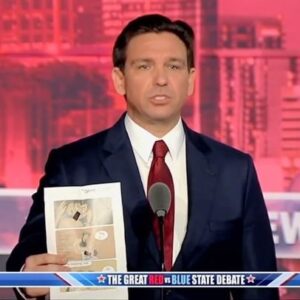 Ron DeSantis Instagram - This is a book that’s in some of the schools in California.

This is pornography. It’s cartoons. It’s aimed at children — and it’s wrong.

This should not be in schools.