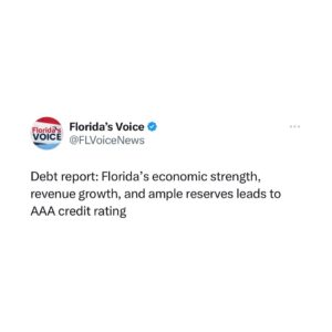 Ron DeSantis Instagram - We have retired nearly 25% of Florida’s total debt since 2019 and Florida now has the lowest debt per capita in America.

FL debt per person: $661
US debt per person: ~$100,000