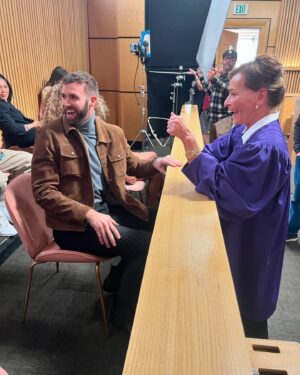 Ronald Gladden Instagram - The crossover you didn’t know you needed 🤣 This is a throwback to when I shot the @elfcosmetics commerical with Judge Judy! What other crossovers do you hope to see?
