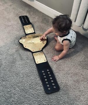 Ronnie Arneill Instagram - New Championship for me…

Means new toy for him 🥰

@blizzardbrawl 

#wrestling #son #playtime #daddysboy