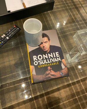 Ronnie O'Sullivan Instagram - MY BOOKS OUT!! Grab a copy today! However…if you don’t like it, fear not. There a number of different uses for it. Swipe to see: 
A) coaster
B) door stop
C) something to send you to sleep

#UNBREAKABLE