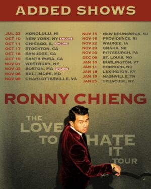 Ronny Chieng Instagram - DUE TO OVERWHELMING DEMAND I’m extending The Love To Hate It Tour across America! Presale tickets available NOW with code MONEY at ronnychieng.com