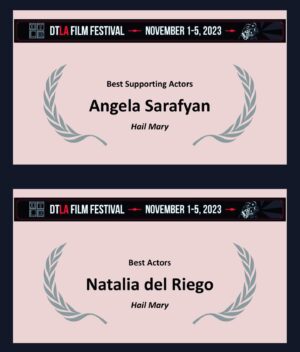 Rosemary Rodriguez Instagram - Much much gratitude to Downtown LA Film Festival! Congrats to @nataliadelriego and @angelasarafyan I cannot wait for you all to see Hail Mary!! There are so many people whose work shines! @hidalealgo I’m honored to be a filmmaker. 📽️🍿🎟️🎬🚀🙏🏻@dtlafilmfest  #dtlaff #hailmary CONGRATS @kralabbar @knatelee ❤️