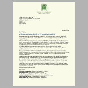 Rosena Allin-Khan Instagram - Last week, it was announced that children’s cancer services will be moved away from @stgeorgestrust in Tooting.

I have written to the Health Secretary alongside a cross-party group of South West London MPs to express our disappointment at the decision.

Read our letter here: