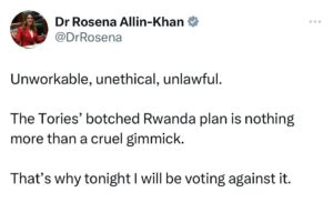 Rosena Allin-Khan Instagram - Proud to have voted against this horrid, divisive, evil bill ten times tonight.