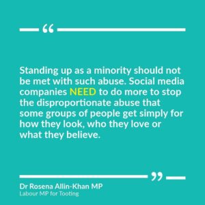 Rosena Allin-Khan Instagram - WE WILL NEVER stay silent in the face of injustice. We will not be cowed by bigots. For anyone who needs to hear or share this, you are not alone. We will stand strong together.
