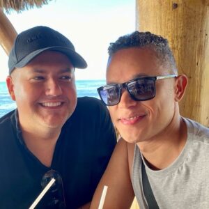 Ross Mathews Instagram - 4 years ago today my life changed. 1.4.2020. This is a picture taken on that day, moments after I met the man who would become my husband. Just look at how I’m looking at him. 😍 Every day since has been hilarious and heartfelt, uplifting & empowering. Full of love & loss & laughs & a life well lived. I didn’t dream about getting married when I was a little kid because I never thought I’d be able to. But if I had, I never could’ve dreamt up someone as wonderful, funny, strong, kind, smart, supportive & silly as my amazing husband @drgarciamathews. Thank you for changing my life 4 years ago today. I love you so much. ❤️