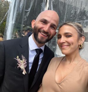 Roxy Striar Instagram - I cried on my way there. I cried the second I saw Sara. I cried during the vows. I cried when Sara’s uncle fulfilled the promise to her dad to be her first dance. I cried during every speech. I cried when it stopped raining for long enough for you to get married outside under the sunshine. I’ve never cried so many happy tears in my life. You dream of the day that your best friend marries someone who texts you this the night before the wedding (last slide). @sarastretton & @jansolo , I love you so much it brings me to tears. Cheers to almost a decade of love, and a lifetime to go. 🥹 see you in a few days for wedding number 2!!!