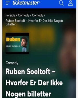 Ruben Søltoft Instagram - ticketmaster er nogle drillepinde