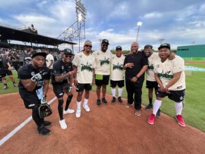 Ruben Studdard Instagram - So glad I was asked to sing the National Anthem for this great event.  @rickwood_field is one block away from my grandmothers home and as a child I remember seeing so many great games there. So glad i was there as we honored one of @cityofbirmingham @bhambarons Legends @williemaysofficial .