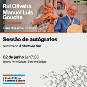 Rui Oliveira Instagram - Hoje o Rui e eu vamos estar na Feira do Livro, no stand da Porto Editora,  a assinar o nosso último livro de receitas e para dois dedos de conversa. Às 17 horas.
