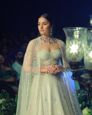 Rukmini Vasanth Instagram - #BangaloreTimesFashionWeek photodump 🍵🌹📚🤍📸
Lehenga set: @houseofkotwara from the Samar Behisht collection 
Makeup: @deepthijadav_makeupandnail 
Hair: @shimmersnshine_shikha