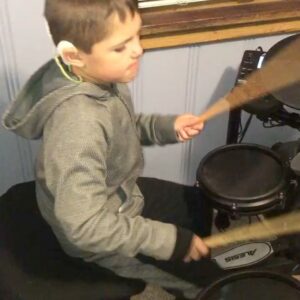 Russell Hodgkinson Instagram - My grandson bought this drum set with the money he earned participating in a summer long study of deaf children at WashU in St Louis, MO. Look at em go!