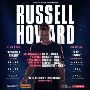 Russell Howard Instagram - I’m taking my brand new stand up tour to Europe! 🎉Pre-sale for these dates starts tomorrow via my website (link in bio), can’t wait to see you there!