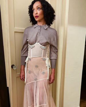 Ruth Negga Instagram - Colman, your performance in Rustin was incredibly moving. Bayard Rustin could not have had anyone better portraying his essence and his leadership on screen. I consider you as a leader in our community of artists. Thank you for allowing me to introduce you at the AAFCA Awards to be a part of all this. And thank you to Simone Rocha for lending me this piece straight from her show and thus beatified me 🪽🙏🏽🪽🙏🏽