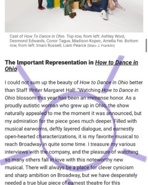 Ruthie Ann Miles Instagram - . . . . .  @dieptimes  Wow. Thank you. again, for your sensitivity and thoughtfulness in our 1st interview. for being so present with me, in person, of course, 
(that’s a lot of commas in one sentence, geez, Jon.) 
but apparently (#comma ?) also so engaged with whatever it is I’m doing on a stage. 
That honors my work and I’m humbled by that. 💛

But here, in this. <bigcryface>
thank you for seeing me. seeing us. 

Reader, this article is one of my @playbill favorites ever.

Look at these subjects! : This year’s historic Tony wins. Neurodivergence!!! Major wins for minorities. Standout performances, including my friend, honoring our playwrights, and more and more and more. 
And to your staff! Can I, like, come to a staff meeting? 
I’ll bring nosh? <prayhands>

These articles have bettered my year. Thank you for them. 

https://playbill.com/article/playbills-favorite-theatre-moments-of-2023