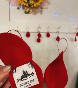Ruthie Ann Miles Instagram - 🩸
I made blood drops for tree/holiday gifts for the company.

I mean, fear not, THEYRE HIDEOUS. But they’re made with love & I burned a lot of fingies in the process. 
I JUST WANT TOU YO LOVE MEEEEEEEEEEEEEEEE! 💛

I’ve got some minis that will go to the #broadwayfleamarket for @bcefa
🩸@sweeneytoddbway  Visit the next Flea!

XO, your neighborhood
🔥Miss Chief🔥
 .  Maker .
