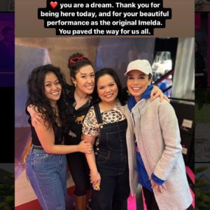 Ruthie Ann Miles Instagram - Last part : Twelve. 

From the start it was always a love project. 

I called it my Show Baby. My Self went into it; a lot of love & then some. Dating, engaged, married, had a baby, lost a baby, buried my babies. (Clint has dressed my body in her many, many changes. Thank you for always being kind.) There’s a lot of personal mourning tied to this show

So I mourn their show closing, the Broadway run, even if I wasn’t part of it.  I’ve been sad letting her go. Mad. Saying goodbye has been tremendously complex. Emotional, whatever. We made that baby together. And I’ve been so proud of it

I rallied & went to see it a couple days ago, on her closing weekend. I was happy to see my DNA was all still there. They didn’t erase me. 

I got to hug my friends and cry with them
And say goodbye to my Show Baby who finally made it to Broadway. It’s been really hard to say goodbye in this way after all this time

I loved the POV of the Broadway run - the spotlight on America; our part in the horror. I caught Alex’ wink again to the audience. I saw Clint’s American influence as the show progressed. I noticed the new lines and extra music measures to account for the larger space.. .. the space, geez Korins, bravo. 
It was hard, but I’m SO glad to see my friends shine one last time. 

And I’m SO happy for this Filipino cast, telling their story with pride and jubilance and ownership. It was very special to witness an entire company of Filipino-Americans on the American stage, telling their own story. 

I’m proud of Arielle & Jaygee. & Jose and Conrad and Melody and Renee and Billy & of course the rest of the cast. Putting so much sweat and love into a show is fking hard work. To say goodbye is heartbreaking. But you did it. You brought her to Broadway. Congratulations and Bravo, all. 
(I’m listening to our cast album as I write this. You all sound amazing — absolutely soulful and gritty.  I forgot these added verses.) 

An observer could never know: this show in particular is extremely hard work. To all of us who put sweat and tears, thought and time into her: 
May it forever be as rewarding as you ever imagined it could be. Especially to DB and Alex. Happy Closing.

Bye girl.

.