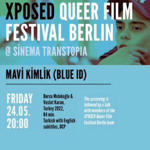 Rüzgar Erkoçlar Instagram - We’re getting ready for XPOSED Queer Film Festival Berlin! #Blue ID is coming to @xposedqueerfilmfest for its #Berlin premiere! 

We’re super excited! Special thanks to @xposedqueerfilmfest team! 

The festival screening on the 2nd of June will be followed by a Q&A with co-directors/producers Vuslat Karan and Burcu Melekoğlu. Don’t miss us! Get your tickets now! (link in stories).

#Blue ID will also screen in collaboration with @sinematranstopia as a preview of the festival, with a special prelude screening on May 24th.

💙

Screening Dates / Gösterim Tarihleri
🗓 24.05 | 20:00 | Sinema Transtopia
🗓 02.06 | 20:15 | Moviemento (Q&A w directors)

💙
 
#BlueID ekibi Berlin prömiyeri için hazırlanıyor!
Çok çok çok heyecanlıyız! @xposedqueerfilmfest festival ekibine çok teşekkür ediyoruz.

2 Haziran’daki festival gösteriminin ardından, ortak yönetmenler ve yapımcılar Vuslat Karan ve Burcu Melekoğlu soru-cevap etkinliği için salonda olacak. Berlin’de bir araya gelmek için sabırsızlanıyoruz! Bilet linki hikayede!

#Blue ID ayrıca, festival ile @sinematranstopia ortaklığında 24 Mayıs’ta özel bir ön gösterim yapacak.

#BlueIDFilm #filmfestival #Berlin #XPOSED #XPOSED18 #moviemento #sinematranstopia
@burku @vuslatkaran @moxiefilm @heimatlosfilms @ruzgar_erkoclar @robertmurrayjamieson @xposedqueerfilmfest @moviemento @sinematranstopia